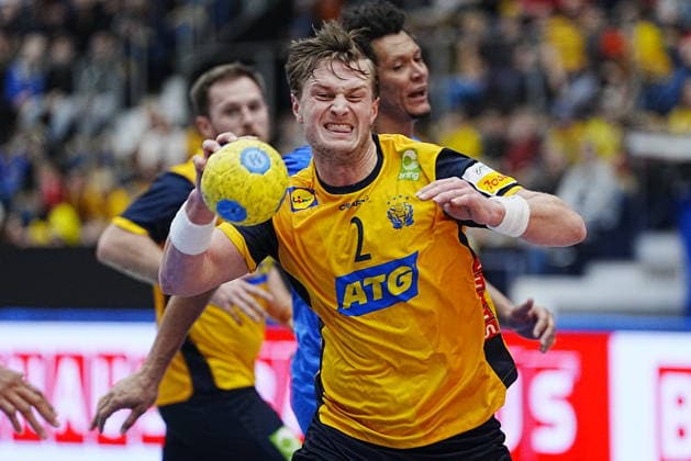 JÖNKÖPING, SWEDEN 20260105 Sweden s Jonathan Carlsbogard during Monday s international handball training match between Sweden and Brazil at Husqvarna Garden. JÖNKÖPING SWEDEN x9200x Copyright: xBjörnxLarssonxRosvall TTx HANDBALL SWEDEN-BRAZIL