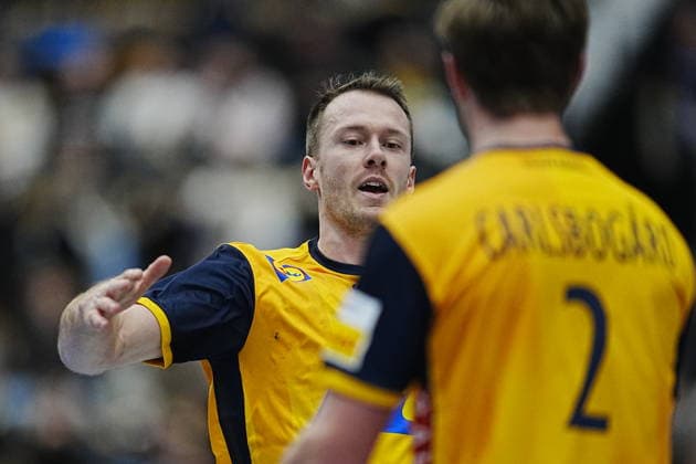 JÖNKÖPING, SWEDEN 20260105 Sweden s Felix Claar scores during Monday s international handball friendly match between Sweden and Brazil at Husqvarna Garden. JÖNKÖPING SWEDEN x9200x Copyright: xBjörnxLarssonxRosvall TTx HANDBALL SWEDEN-BRAZIL