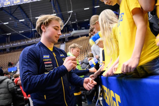 260105 Felix Montebovi of Sweden after the International Friendly, Länderspiel, Nationalmannschaft between Sweden and Brazil on January 5, 2026 in Jönköping. Photo: Carl Sandin BILDBYRAN kod CS CS0829 handball handboll handball international friendly sverige sweden brasilien bbeng Copyright: CARLxSANDIN BB260105CS059