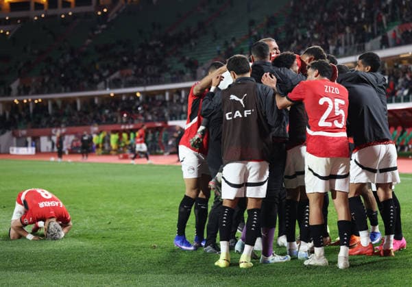 Egypt v Benin - Africa Cup of Nations 2025 AGADIR, MOROCCO - JANUARY 5: Players of Egypt celebrate after scoring a goal during the Africa Cup of Nations (AFCON) 2025 last 16 round match between Egypt and Benin at Adrar Stadium in Agadir, Morocco on January 5, 2026. Samah Zidan Anadolu Agadir Morocco. Editorial use only. Please get in touch for any other usage.  Copyright: x2026xAnadoluxSamahxZidanx