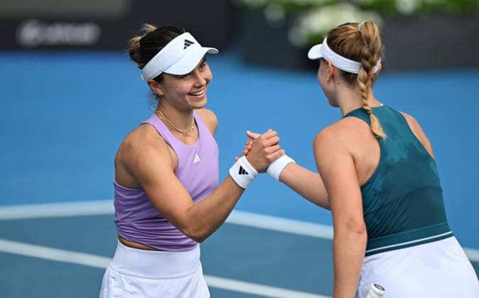 USA™s Iva Jovic in action during the 2026 ASB Classic Women™s Tennis Tournament at Manuka Doctor Arena, Auckland, New Zealand. Monday 5 January 2026. Photo: Andrew Cornaga z Auckland New Zealand Copyright: xAndrewxCornaga x