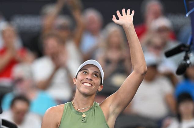TENNIS BRISBANE INTERNATIONAL, Madison Keys of the USA celebrates winning against McCartney Kessler of the USA during day three of the Brisbane International tennis tournament at Pat Rafter Arena in Brisbane, Tuesday, January 6, 2026. ( NO ARCHIVING, EDITORIAL USE ONLY BRISBANE QUEENSLAND AUSTRALIA  Copyright: xDARRENxENGLANDx 20260106142478691341