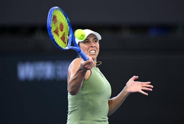 TENNIS BRISBANE INTERNATIONAL, Madison Keys of the USA in action against McCartney Kessler of the USA during day three of the Brisbane International tennis tournament at Pat Rafter Arena in Brisbane, Tuesday, January 6, 2026. ( NO ARCHIVING, EDITORIAL USE ONLY BRISBANE QUEENSLAND AUSTRALIA  Copyright: xDARRENxENGLANDx 20260106153658434657