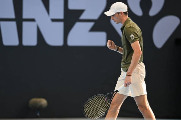 TENNIS BRISBANE INTERNATIONAL, Ugo Humbert of France reacts against Cameron Norrie of United Kingdom during day three of the Brisbane International tennis tournament at Pat Rafter Arena in Brisbane, Tuesday, January 6, 2026. ( NO ARCHIVING, EDITORIAL USE ONLY BRISBANE QUEENSLAND AUSTRALIA  Copyright: xZAINxMOHAMMEDx 20260106126561068479