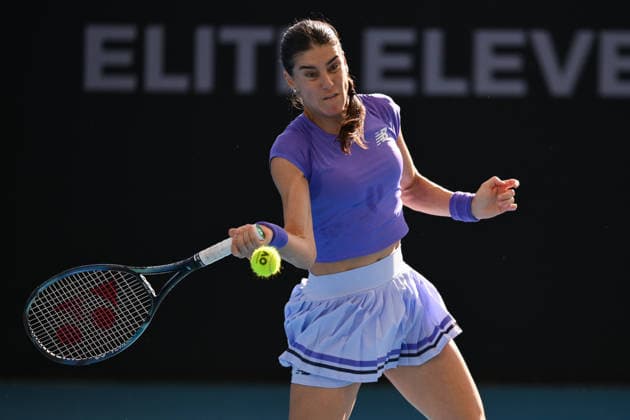 TENNIS BRISBANE INTERNATIONAL, Sorana Cirstea of Romania in action against JeÄ¼ena Ostapenko of Latvia during day three of the Brisbane International tennis tournament at Pat Rafter Arena in Brisbane, Tuesday, January 6, 2026. ( NO ARCHIVING, EDITORIAL USE ONLY BRISBANE QUEENSLAND AUSTRALIA  Copyright: xZAINxMOHAMMEDx 20260106173500379162