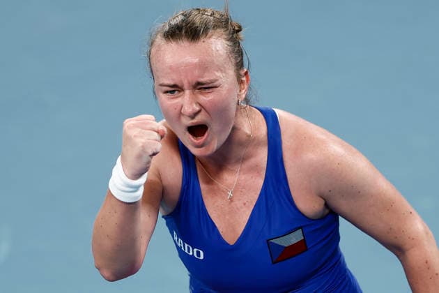 TENNIS UNITED CUP SYDNEY, Barbora Krejcikova of Team Czechia celebrates victory in her Group D singles match against Maya Joint of Team Australia during day five of the 2026 United Cup at Ken Rosewall Arena in Sydney, Tuesday, January 6, 2026. ( NO ARCHIVING, EDITORIAL USE ONLY SYDNEY NEW SOUTH WALES AUSTRALIA  Copyright: xMARKxEVANSx 20260106114728394900