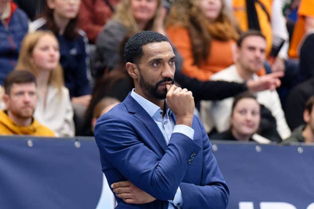 Jason Dourisseau (Groningen, Head Coach), Syntainics MBC vs. Donar Groningen, European North Basketball League 2025 26, Germany, Netherlands, 06.01.2026. Foto: Schulz Weissenfels Stadthalle Sachsen-Anhalt Deutschland