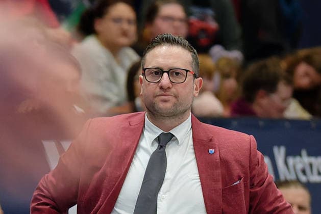 Marco Ramondino (MBC, Head-Coach), Syntainics MBC vs. Donar Groningen, European North Basketball League 2025 26, Germany, Netherlands, 06.01.2026. Foto: Schulz Weissenfels Stadthalle Sachsen-Anhalt Deutschland