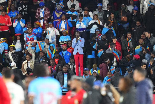 DR Congo fans looks on during the Africa Cup Of Nations match between Algeria and DR Congo at Moulay El Hassan Stadium on January 6, 2026 in Rabat, Morocco. (Photo by Thor Wegner DeFodi Images) - *** DR Congo fans looks on during the Africa Cup Of Nations match between Algeria and DR Congo at Moulay El Hassan Stadium on January 6, 2026 in Rabat, Morocco Photo by Thor Wegner DeFodi Images