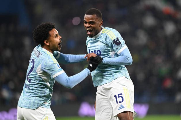 Pierre Kalulu (Juventus Fc) celebrating his goal during US Sassuolo vs Juventus FC, Italian soccer Serie A match in Reggio Emilia, Italy, January 06 2026  Copyright: xGianlucaxRicci IPAxSportx xipa-agency.netx xx IPA_69759114 IPA_Agency_IPA69759114