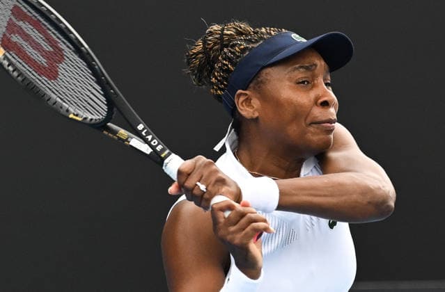 USA™s Venus Williams during her singles match at the 2026 ASB Classic Women™s Tennis Tournament at Manuka Doctor Arena, Auckland, New Zealand. Tuesday 6 January 2026. Photo: Andrew Cornaga z Auckland New Zealand Copyright: xAndrewxCornaga x