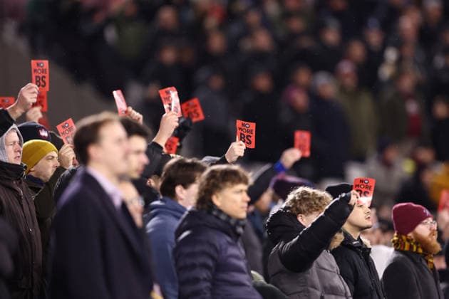 West Ham United v Nottingham Forest 06 January 2026, London - Premier League Football - West Ham United v Nottingham Forest - West Ham fans protest about the ownership of the club - Photo: Jacques Feeney Offside. London UK Copyright: xJacquesxFeeneyx xOffsidexOffside