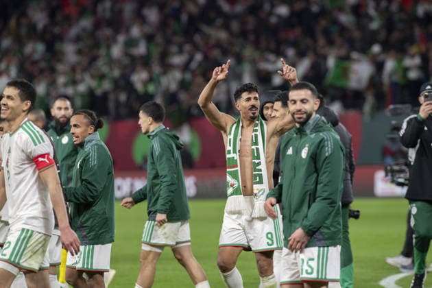 Algeria v Democratic Republic of the Congo - AFCON 2025 RABAT, MOROCCO - JANUARY 6: Players of Algeria celebrate after scoring a goal during the 35th Africa Cup of Nations (AFCON 2025) round of 16 match between Algeria and the Democratic Republic of the Congo at the Moulay Hassan Stadium in Rabat, Morocco on January 6, 2026. Abu Adem Muhammed Anadolu Rabat Morocco. Editorial use only. Please get in touch for any other usage.  Copyright: x2026xAnadoluxAbuxAdemxMuhammedx