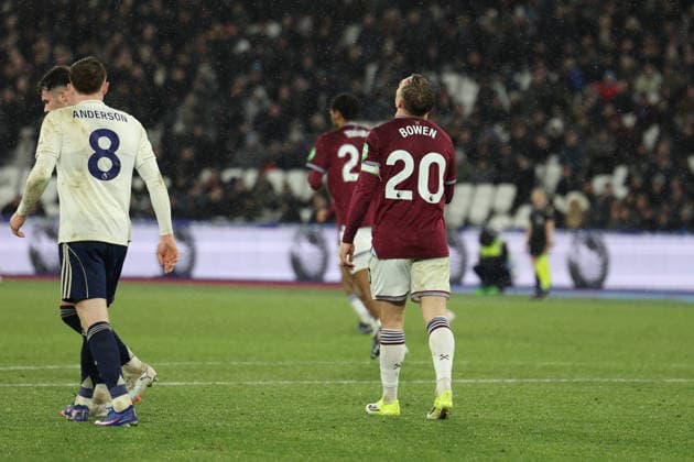 West Ham United v Nottingham Forest, Premier League West Ham forward Jarrod Bowen (20) reacts after missing a shot on goal during the West Ham United v Nottingham Forest Premier League match at the London Stadium, London, England on 7 January 2026 Credit: Sally Rawlins Every Second Media Editorial use only. All images are copyright Every Second Media Limited. No images may be reproduced without prior permission. All rights reserved. Premier League and Football League images are subject to licensing agreements with Football DataCo Limited. see https: www.football-dataco.com Copyright: xIMAGO EveryxSecondxMediax ESM-1737-0041 SallyxRawlinsx xEveryxSecondxMediax