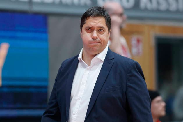 f.l.t.r.: Head-Coach Sasa Filipovski (Fitness First Wuerzburg Baskets), 06.01.2026, Basketball Champions League, Fitness First Wuerzburg Baskets vs. Patrioti Levice, GER, Wuerzburg, Tectake Arena. Copyright: HMBxMedia xHeikoxBecker