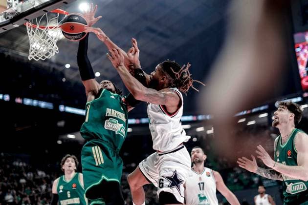 Devin Booker, Holmes Panathinaikos Aktor Athens - EA7 Emporio Armani Olimpia Milano Euroleague 2025-26 Round 20 Atene, 06 01 2026 Foto MarcoBrondi CIAMILLO-CASTORIA Atene OAKA Grecia Grecia  Copyright: xMarcoxBrondix