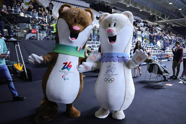 Mascotte Milano Cortina during Virtus Bologna vs Zalgiris Kaunas, Basketball Euroleague match in Bologna, Italy, January 06 2026  Copyright: xValentinoxOrsini IPAxSportx xipa-agency.netx xx IPA_69765616 IPA_Agency_IPA69765616