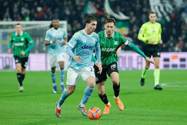 January 6, 2026, Reggio Emilia, Italy: Fabio Miretti of Juventus FC and Nemanja Matic of US Sassuolo Calcio seen in action during the Italian Serie A soccer match between US Sassuolo Calcio and Juventus Fc at Mapei Stadium CittÃ del Tricolore . Final score US Sassuolo Calcio 0:3 Juventus Fc Reggio Emilia Italy - ZUMAs197 20260106_aaa_s197_253 Copyright: xEmanuelexPennacchiox