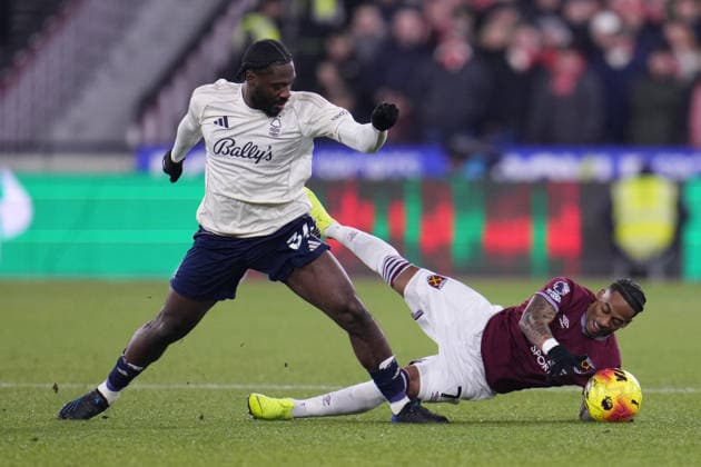 Premier League West Ham United v Nottingham Forest during the Premier League match West Ham United vs Nottingham Forest at London Stadium, London, United Kingdom, 6th January 2026 (Photo by Harvey Murphy News Images) Copyright: xHarveyxMurphy NewsxImagesx