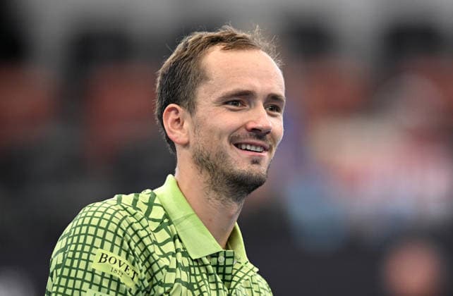 TENNIS BRISBANE INTERNATIONAL, Daniil Medvedev of Russia reacts against Frances Tiafoe of the USA during day four of the Brisbane International tennis tournament at Pat Rafter Arena in Brisbane, Wednesday, January 7, 2026. ( NO ARCHIVING, EDITORIAL USE ONLY BRISBANE QUEENSLAND AUSTRALIA  Copyright: xDARRENxENGLANDx 20260107166846597619