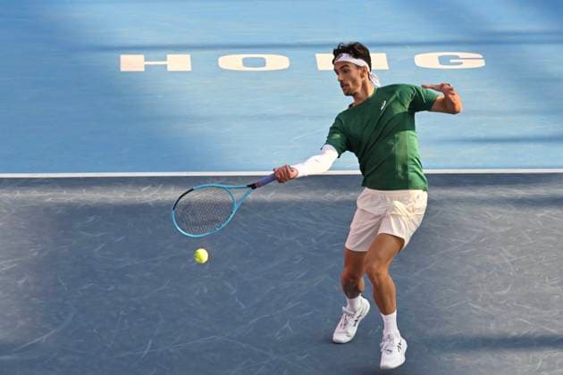 Hong Kong Tennis Open(ATP250) - Day 4 Lorenzo Musetti, an Italian tennis player, during a match at the Hong Kong Tennis Open(ATP250) on January 7, 2026 in Hong Kong. (Photo by Kobe Li Nexpher Images) Hong Kong