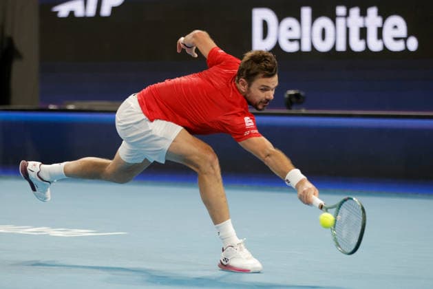 TENNIS UNITED CUP PERTH, Stan Wawrinka of Switzerland in action against Sebastian Baez of Argentina during the United Cup quarter-final match between Argentina and Switzerland at RAC Arena in Perth, Wednesday, January 7, 2026. ( NO ARCHIVING, EDITORIAL USE ONLY PERTH Western Australia Australia  Copyright: xRICHARDxWAINWRIGHTx 20260107140478314612