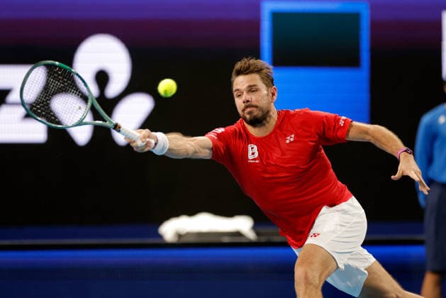 TENNIS UNITED CUP PERTH, Stan Wawrinka of Switzerland in action against Sebastian Baez of Argentina during the United Cup quarter-final match between Argentina and Switzerland at RAC Arena in Perth, Wednesday, January 7, 2026. ( NO ARCHIVING, EDITORIAL USE ONLY PERTH Western Australia Australia  Copyright: xRICHARDxWAINWRIGHTx 20260107140946920718