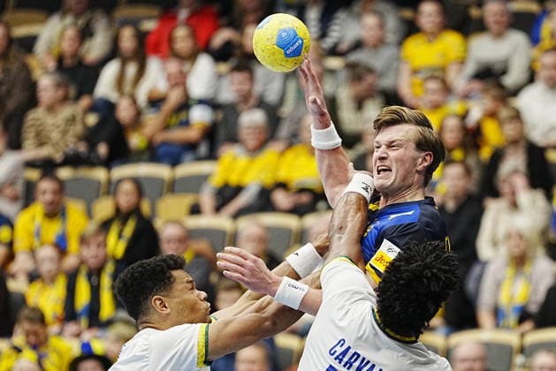 GOTHENBURG, SWEDEN 20260107 Sweden s Max Darj during Wednesday s international handball match between Sweden and Brazil in Partille arena. GÖTEBORG SWEDEN x9200x Copyright: xBjörnxLarssonxRosvall TTx HANDBALL SWEDEN-BRAZIL