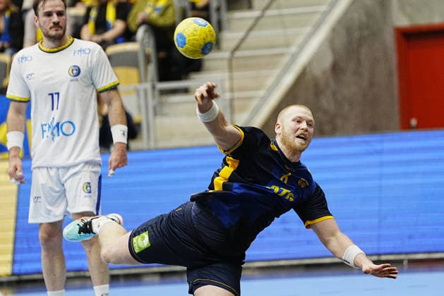 GÖTEBORG, SVERIGE 20260107 Sveriges Felix Möller gör mal under onsdagens landskamp i handboll mellan Sverige och Brasilien i Partille arena. GÖTEBORG SVERIGE x9200x Copyright: xBjörnxLarssonxRosvall TTx HANDBOLL SVERIGE-BRASILIEN