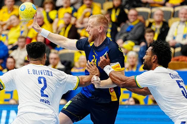 GOTHENBURG, SWEDEN 20260107 Sweden s Jim Gottfridsson during Wednesday s international handball match between Sweden and Brazil at Partille Arena. GÖTEBORG SWEDEN x9200x Copyright: xBjörnxLarssonxRosvall TTx HANDBALL SWEDEN-BRAZIL