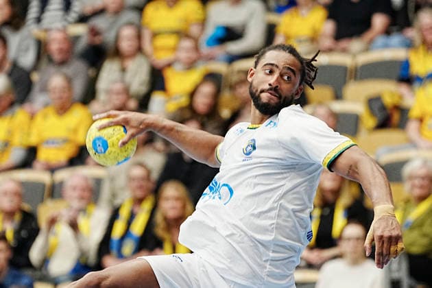 GÖTEBORG, SVERIGE 20260107 Brasiliens Bryan Monte under onsdagens landskamp i handboll mellan Sverige och Brasilien i Partille arena. GÖTEBORG SVERIGE x9200x Copyright: xBjörnxLarssonxRosvall TTx HANDBOLL SVERIGE-BRASILIEN