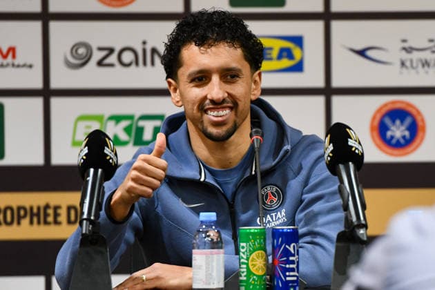 Ahead of Olympique Marseille v Paris Saint-Germain - French Super Cup KUWAIT CITY, KUWAIT - JANUARY 7: Paris Saint-Germain head coach Luis Enrique and team captain Marcos Aoas Correa answer questions from members of the media during a press conference, PK, Pressekonferenz ahead of the Super Cup match against Olympique Marseille at Jaber Al-Ahmad International Stadium in Kuwait City, Kuwait, on January 7, 2026. Jaber Abdulkhaleq Anadolu Kuwait City Kuwait. Editorial use only. Please get in touch for any other usage.  Copyright: x2026xAnadoluxJaberxAbdulkhaleqx