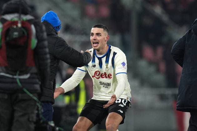 Atalanta s Nikola Krstovic celebrates after scoring the 0-1 goal for his team during the Serie A soccer match between Bologna and Atalanta at the Renato Dall™Ara Stadium in Bologna, north Italy - Wednesday, January 7, 2026 -  Copyright: xMassimoxPaolone LaPressex