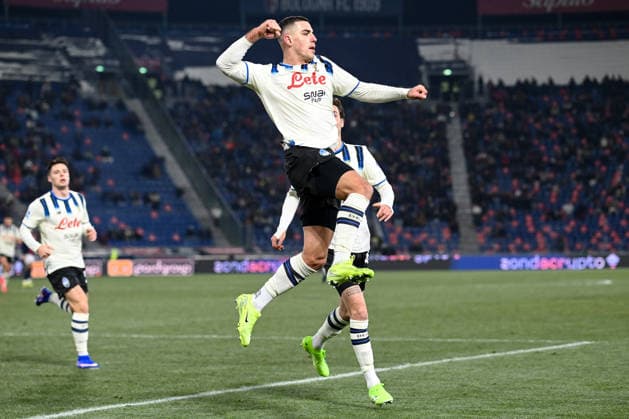 CALCIO - Serie A - Bologna FC vs Atalanta BC Krstovic Nikola (Atalanta Bc) celebrating his goal during Bologna FC vs Atalanta BC, Italian soccer Serie A match in Bologna, Italy, January 07 2026 Bologna Italy  Copyright: xIPAxSport ABACAx