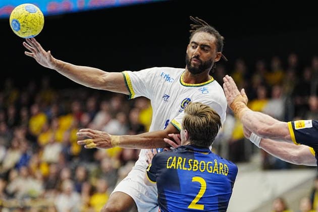 GOTHENBURG, SWEDEN 20260107 Brazil s Bryan Monte during the friendly handball match between Sweden and Brazil at Partille arena, Gothenburg, Sweden, January 07, 2025. GÖTEBORG SWEDEN x9200x Copyright: xBjörnxLarssonxRosvall TTx HANDBALL SWEDEN-BRAZIL