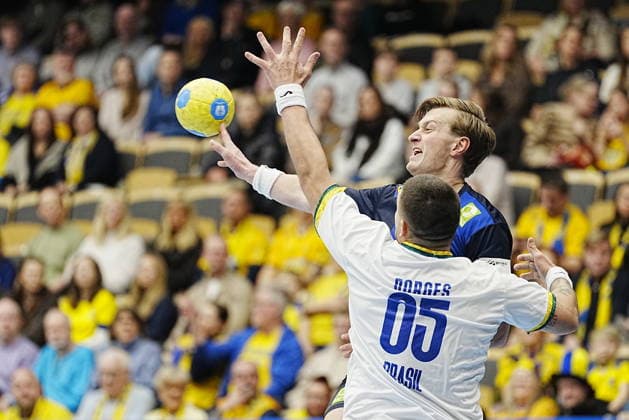 GÖTEBORG, SVERIGE 20260107 Sveriges Jonathan Carlsbogard under onsdagens landskamp i handboll mellan Sverige och Brasilien i Partille arena. GÖTEBORG SVERIGE x9200x Copyright: xBjörnxLarssonxRosvall TTx HANDBOLL SVERIGE-BRASILIEN
