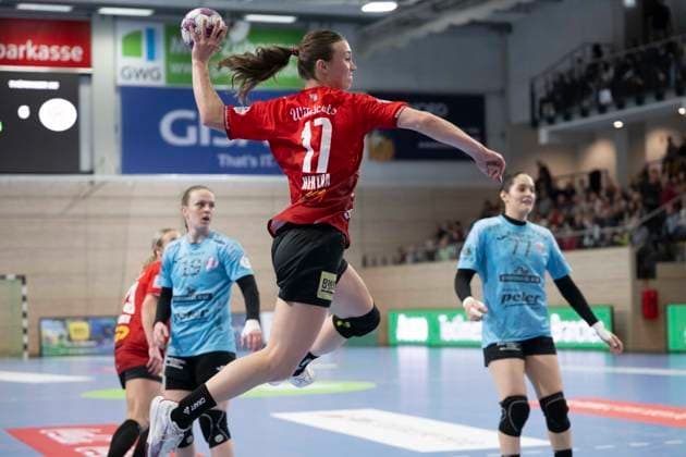 Handball Bundesliga Frauen, Saison 2025 2026 SV Union Halle-Neustadt vs.Thüringer HC Halle, Deutschland 07.Januar 2026: Im Bild:Emma Hertha (Halle) Halle Saale SWH Arena Sachsen-Anhalt Deutschland
