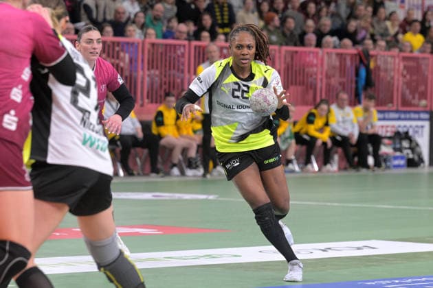 Deborah Lassource (BVB Borussia Dortmund Handball, 22) TusSies Metzingen vs. BVB Borussia Dortmund Handball, Handball, Alsco HBF, 12.Ligaspieltag, Saison 2025 2026, 07.01.2026 TusSies Metzingen vs. BVB Borussia Dortmund Handball, Handball, Alsco HBF, 12.Ligaspieltag, Saison 2025 2026, 07.01.2026 Tuebingen Copyright: xEibner-Pressefoto TobiasxBaurx EP_TBR