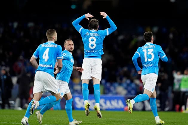Scott McTominay (SSC Napoli) celebrates after scoring his team s first goal, Serie A, SSC Napoli v Hellas Verona FC, Diego Maradona, January 7, 2026, Napoli, Italy.