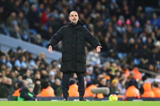 Pep Guardiola, manager of Manchester City dejected Manchester City v Brighton and Hove Albion, Premier League, Football, Etihad Stadium, Manchester, UK - 07 Jan 2026Manchester Etihad Stadium United Kingdom EDITORIAL USE ONLY No use with unauthorised audio, video, data, fixture lists, club league logos or live services. Online in-match use limited to 120 images, no video emulation. No use in betting, games or single club league player publications. Copyright: xPhilxOldham Shutterstockx 16232924q