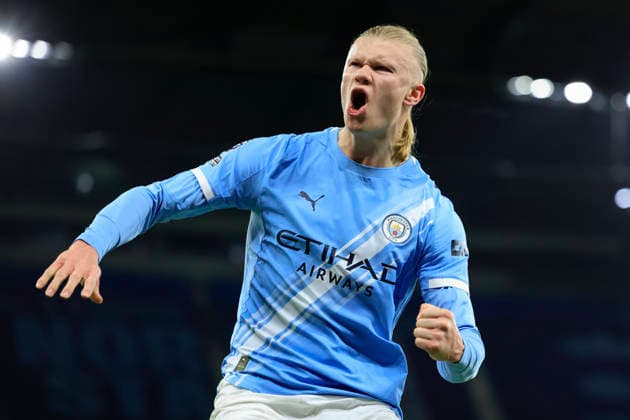 Manchester City v Brighton and Hove Albion, Premier League Erling Haaland (9) of Manchester City celebrates scoring to make it 1-0 from a penalty during the Premier League match between Manchester City and Brighton and Hove Albion at the Etihad Stadium, Manchester, UK on 7 January 2026. Manchester Etihad Stadium Manchester UK Editorial use only DataCo restrictions apply See www.football-dataco.com , Copyright: xConorxMolloyx PSI-23536-0032