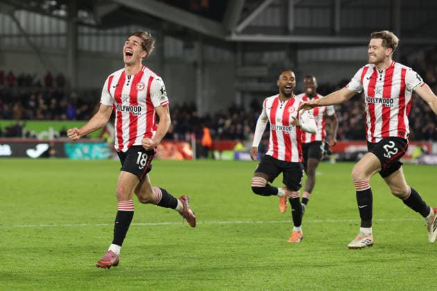 Brentford v Sunderland 07 January 2026, London - Premier League Football - Brentford v Sunderland - Yehor Yarmolyuk of Brentford celebrates after scoring the third goal for his team - Photo: Charlotte Wilson Offside. London UK Copyright: xCharlottexWilsonx xOffsidexOffside