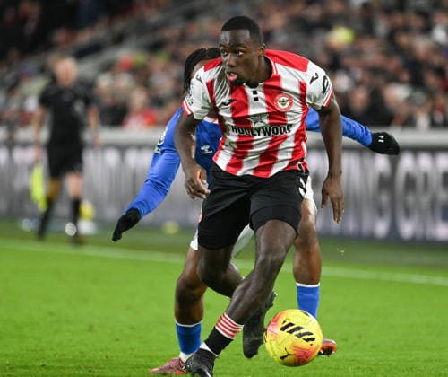 Brentford v Sunderland Premier League Michael Kayode of Brentford during the Premier League match at the Gtech Community Stadium, Brentford 07 01 2026 UK Newspapers OUT Copyright: xNigelxBramleyx FIL-22756-0057