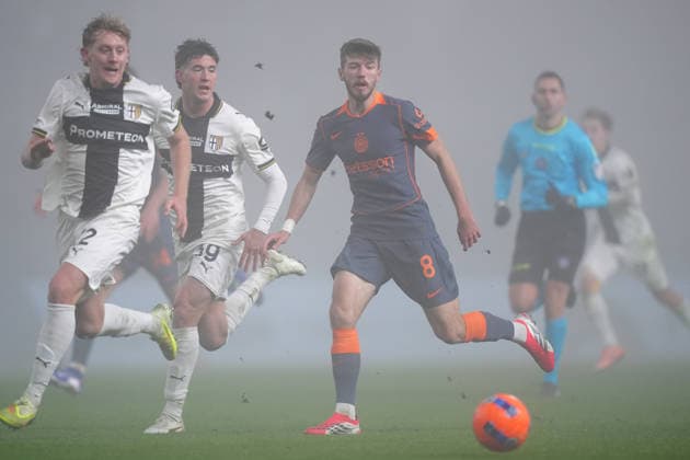 Inter Milan™s Petar Sucic during the Serie A soccer match between Parma and Inter at the Tardini Stadium in Parma , north Italy - Wednesday , January 07 , 2025. - Soccer .  Copyright: xSpada LaPressex