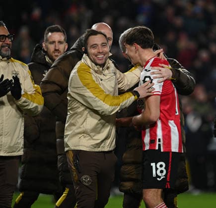 Brentford v Sunderland Premier League Yehor Yarmoliuk of Brentford celebrates after the Premier League match at the Gtech Community Stadium, Brentford 07 01 2026 UK Newspapers OUT Copyright: xNigelxBramleyx FIL-22756-0067