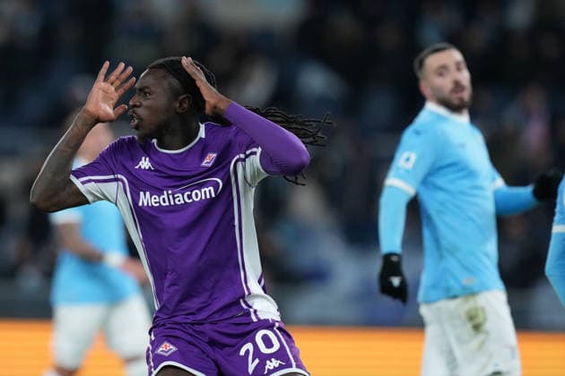 Fiorentina s Moise Kean during the Serie A EniLive soccer match between Lazio and Fiorentina at the Rome s Olympic stadium, Italy - Wednesday January 7, 2026 - Soccer ( Photo by Alfredo Falcone LaPresse )  Copyright: xAlfredoxFalcone LaPressex