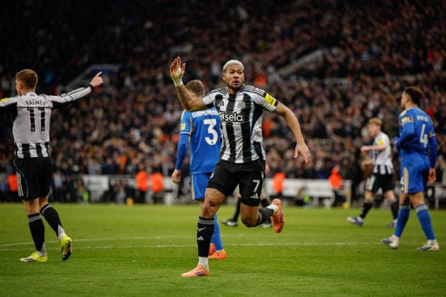 Newcastle United v Leeds United, Premier League Joelinton of Newcastle United celebrates scoring his sides second goal of the match 2-2 during the Premier League match between Newcastle United and Leeds United at St. James s Park, Newcastle, UK on 7 January 2026. Newcastle St. James s Park Tyne and Wear UK Editorial use only DataCo restrictions apply See www.football-dataco.com , Copyright: xCraigxCowanx PSI-23535-0071