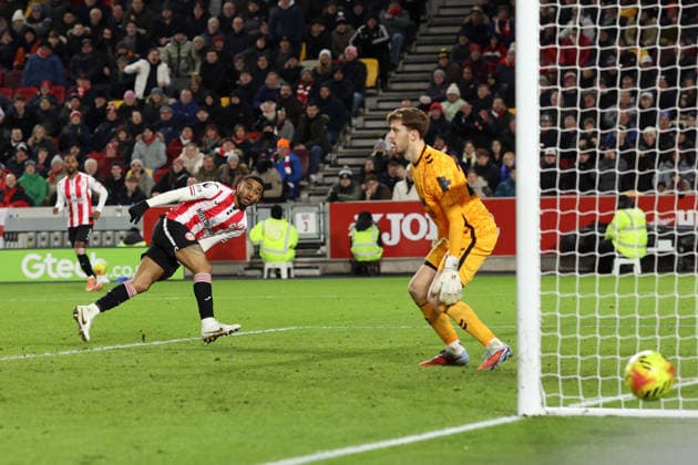 Brentford v Sunderland 07 January 2026, London - Premier League Football - Brentford v Sunderland - Reiss Nelson of Brentford narrowly misses the goal - Photo: Charlotte Wilson Offside. London UK Copyright: xCharlottexWilsonx xOffsidexOffside