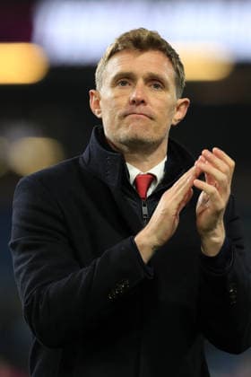 7th January 2026; Turf Moor, Burnley, Lancashire, England; Premier League Football, Burnley versus Manchester United, ManU Manchester United interim manager Darren Fletcher looks dejected as he applauds the visiting supporters at full time  DavidxBlunsden