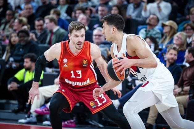 Andreas Obst 13 (FC Bayern Muenchen Basketball) in Aktion, FC Bayern Muenchen Basketball vs. Kosner Baskonia Vitoria-Gasteiz, Basketball, Maenner, Turkish Airlines EuroLeague, Regulaere Saison, Saison 2025 2026, 07.01.2026 Muenchen Bayern Deutschland